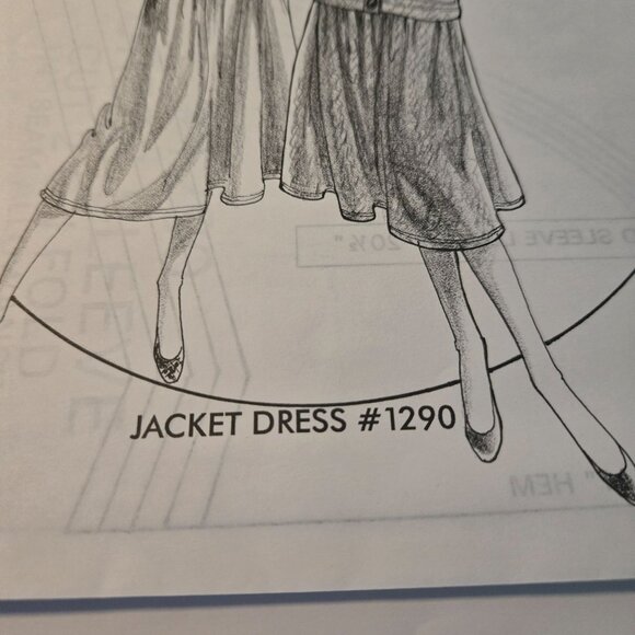 Great Copy Patterns #1290 Jacket Dress Full Maxi sewing vintage UNCUT - Picture 3 of 8
